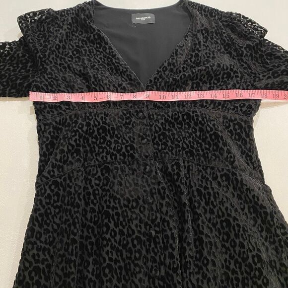 NWT The Kooples Paris Flocked Leopard Velvet Dress Black • Size 4 - Picture 7 of 16